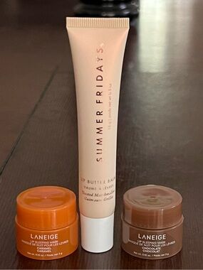 Summer Fridays Marshmallow Lip Balm & Laneige Caramel & Chocolate Lip Masks
